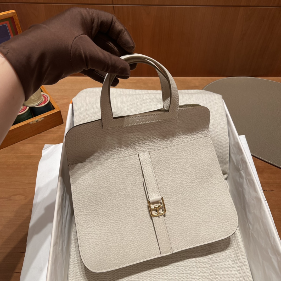 에르메스 할잔백25 나타 화이트 금장